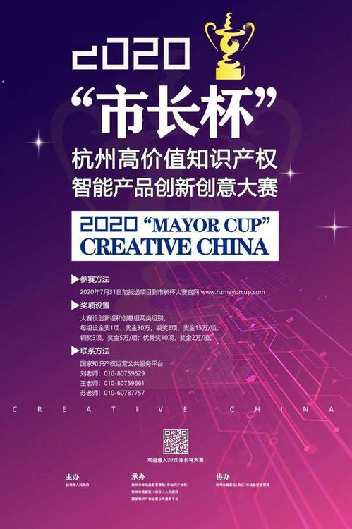 2020杭州“市長(zhǎng)杯”高價(jià)值知識(shí)產(chǎn)權(quán)智能產(chǎn)品創(chuàng)新創(chuàng)意大賽開(kāi)放報(bào)名，最高獎(jiǎng)金30萬(wàn)元